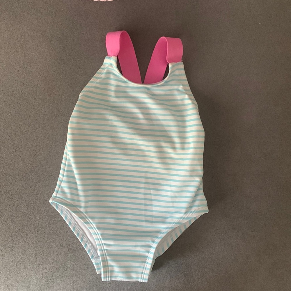 Prodoh Kids Swim Blue and White Stripe with pink